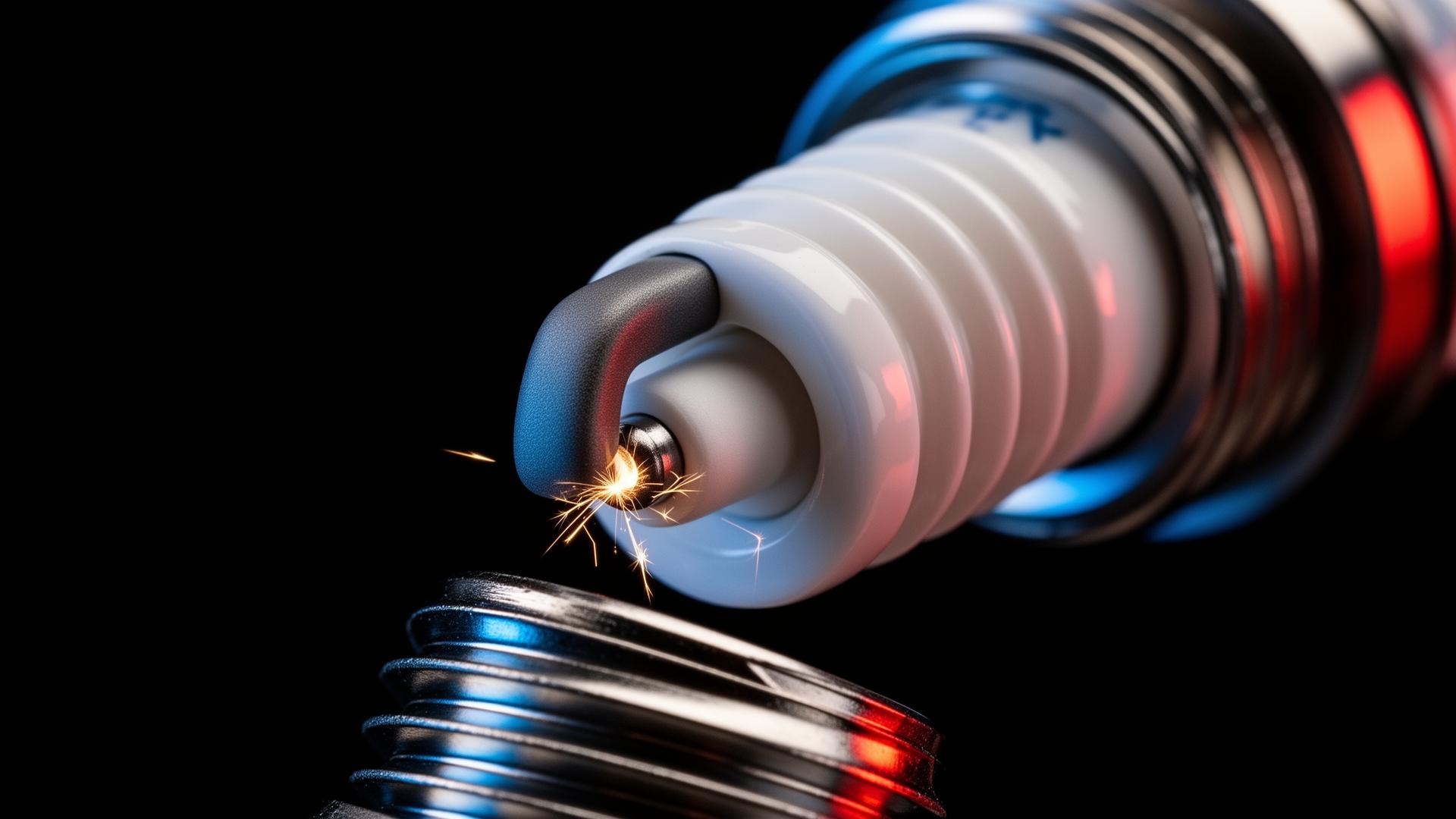 BRISK Iridium spark plug macro detail